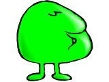 A face on legs, whistling